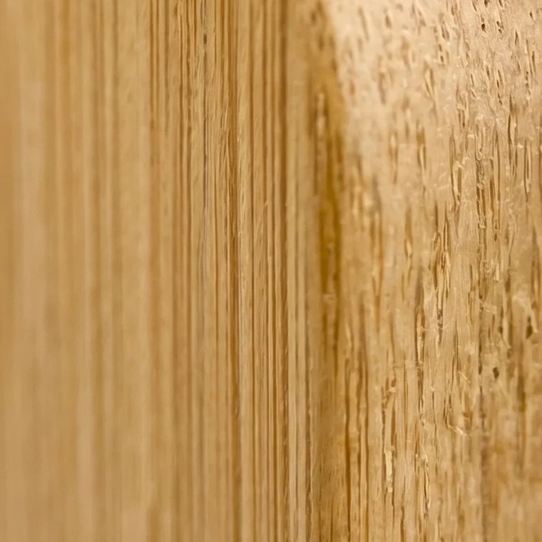 Close-up of the natural bamboo frame — no PVC, no coatings