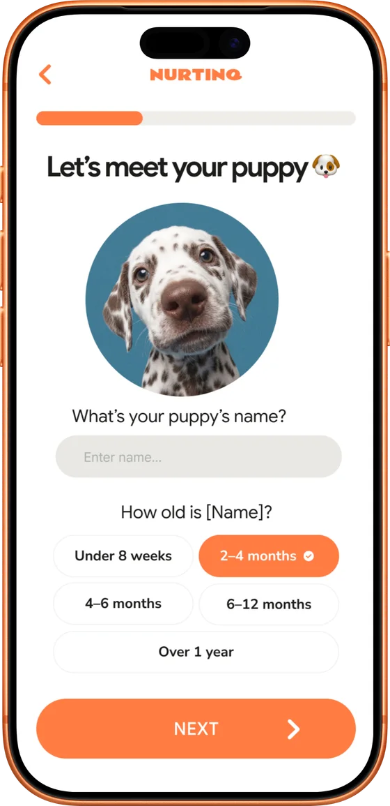 Nurtino app — tell us about your puppy
